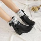 Lace Bow Short Boots