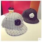 Floral Check Baseball Cap