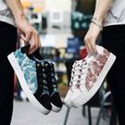 Couple Matching Faux-leather Printed Sneakers