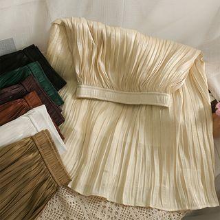 High-waist Pleated Midi Skirt In 7 Colors