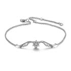 Simple Angel Wings Bracelet With White Austrian Element Crystal
