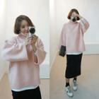 Turtle-neck Wide-sleeve Knit Top