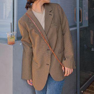 Plaid Blazer One Size - One Size