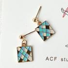 Color Panel Triangle / Square Dangle Earring