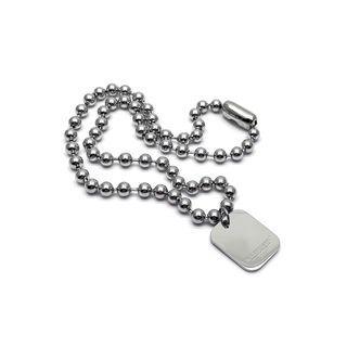Tag Pendant Stainless Steel Necklace 1pc - Silver - One Size