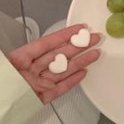 Heart Acrylic Earring 1 Pair - White - One Size
