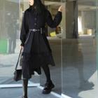 Set: Midi A-line Shirt Dress + Belt Bag