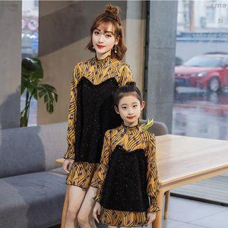 Family Matching Long-sleeve Panel Dress
