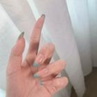 Contrast Trim Faux Nail Tips R104 - Bluish Green - One Size