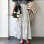 Dotted A-line Chiffon Midi Skirt