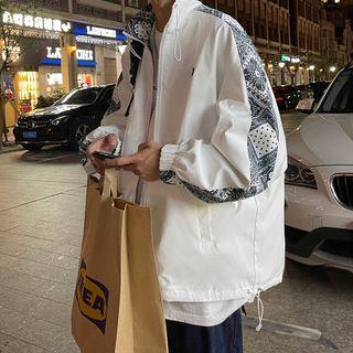 Paisley Print Panel Windbreaker