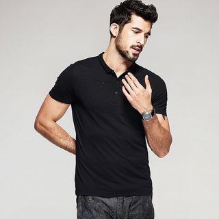 Short-sleeve Plain Polo Shirt