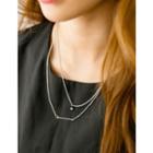 Metal-bar Pendant Tiered Necklace