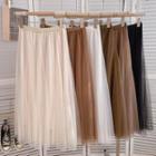High-waist Plain Mesh Skirt