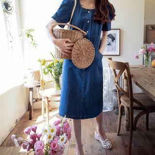 Button-front Denim Dress