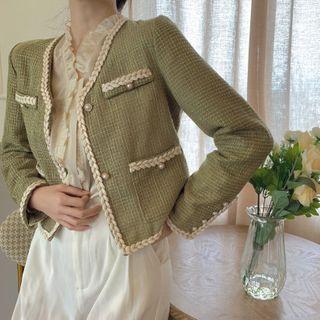 Pearl Pocket Cardigan / V-neck Shirt