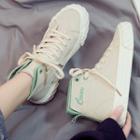 Letter Embroidered High Top Lace-up Sneakers