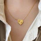Heart Pendant Necklace E702 - Gold - One Size