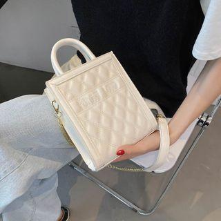 Chain Quilted Top Handle Crossbody Bag