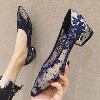 Low-heel Mesh Pumps