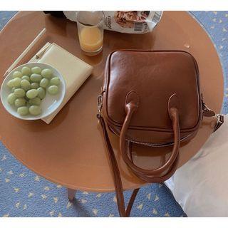 Faux Leather Crossbody Bag / Shoulder Bag Chocolate - One Size