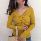 Knotted Front Knit Top