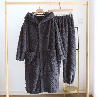 Couple Matching Set: Flannel Robe + Pants
