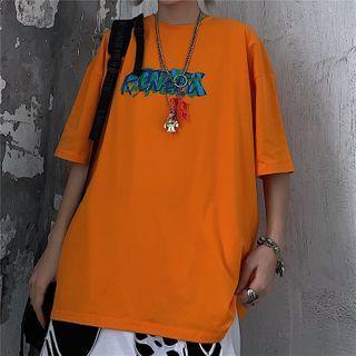 Couple Matching Short Sleeve Letter Print T-shirt