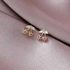 Rhinestone Cherry Earring 1 Pair - As Shown In Figure - One Size