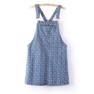 Floral Denim Suspender Dress