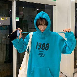 Lettering Print Padded Hoodie