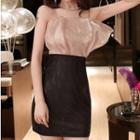 Spaghetti Strap Ruffled Mini Bodycon Dress