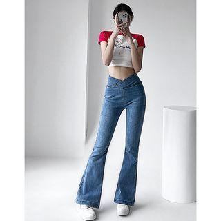 Waist-details Washed Flaved Jeans