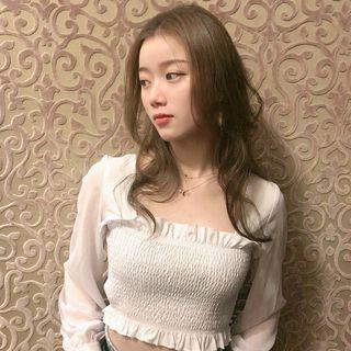 Square-neck Plain Chiffon Top