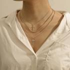 Rhinestone Cross Pendant Layered Necklace