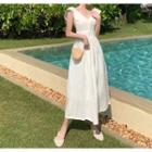 Cap-sleeve Open Back A-line Dress