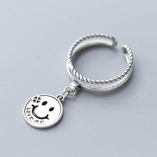 925 Sterling Silver Smiley Layered Open Ring As Shown In Figure - One Size