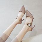 Patent Pointed Toe Buckled High Heel Sandals