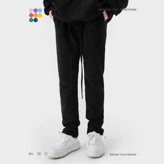 Unisex Drawstring-hem Slim-fit Sweatpants