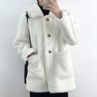 Fleece Buttoned Jacket / Long-sleeve Turtleneck Knit Dress