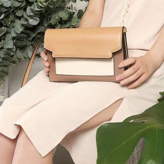 Genuine Leather Flap Crossbody Bag As Shown In Figure - One Size