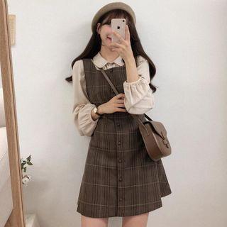 Sleeveless Plaid Dress / Shirt / Set