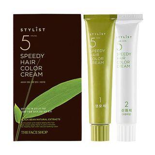 The Face Shop - Stylist 5 Minutes Speedy Hair Color Cream (#6s Natural Brown): Hairdye 60g + Oxidizing Agent 60g