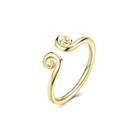 Simple And Fashion Plated Gold Geometric Adjustable Split Ring Golden - One Size