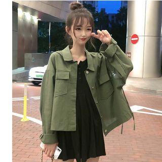 Lace Up Pocket Detail Oversize Shirt