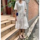 Round-neck Embroidered Short-sleeve Dress