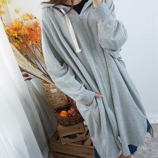 Pocket-side Long Zip Hoodie