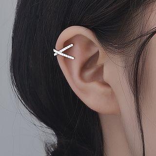 Cross Sterling Silver Cuff Earring 1 Pair - Silver - One Size