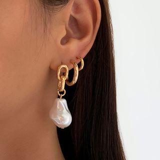 Set Of 3: Hoop Drop Earring