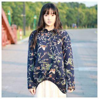 Long-sleeve Print Quilted T-shirt
